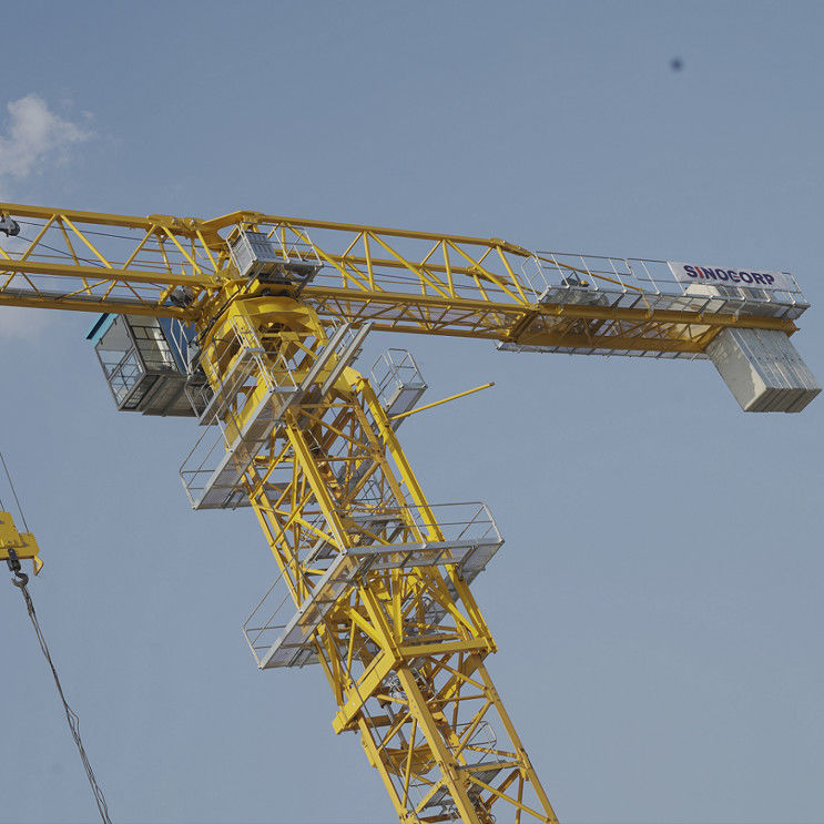 Couleur jaune 10T Capacité de charge nominale Grue à tour topless À vendre